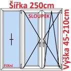 Trojkdl Okna FIX + O + OS (Sloupek) - ka 250cm